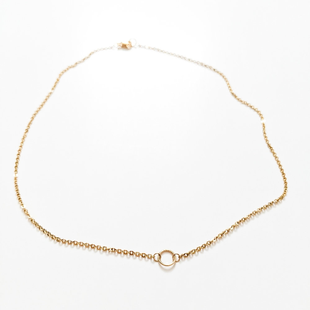 Tiny Open Circle Gold Necklace